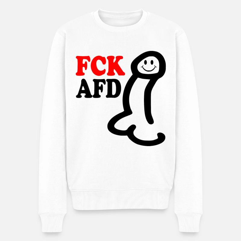 Fck afd penis - Männer Premium Bio Pullover - Weiß