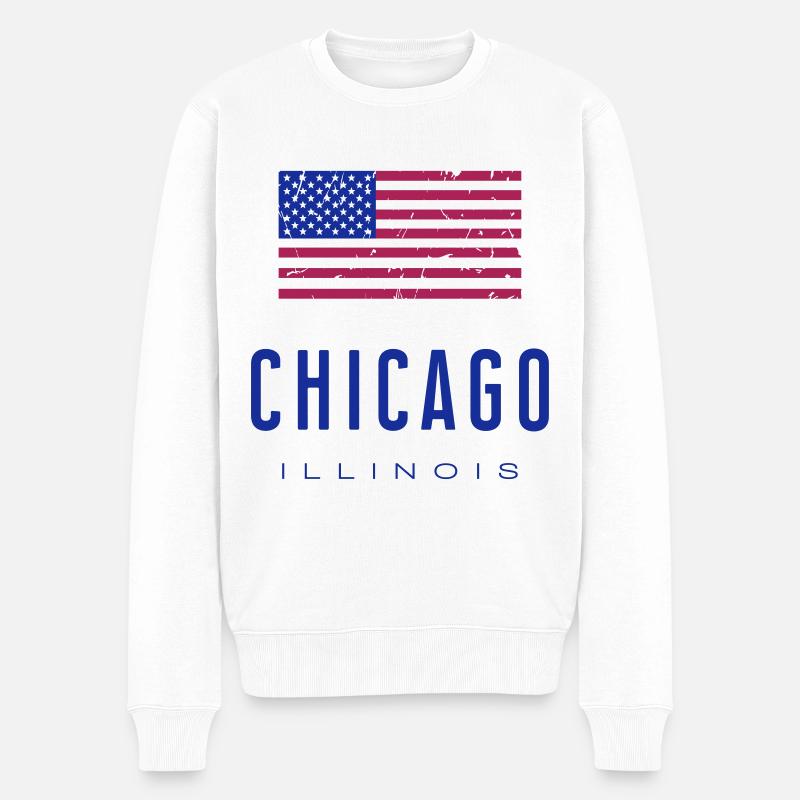 Chicago /// Illinois - Männer Premium Bio Pullover - Weiß