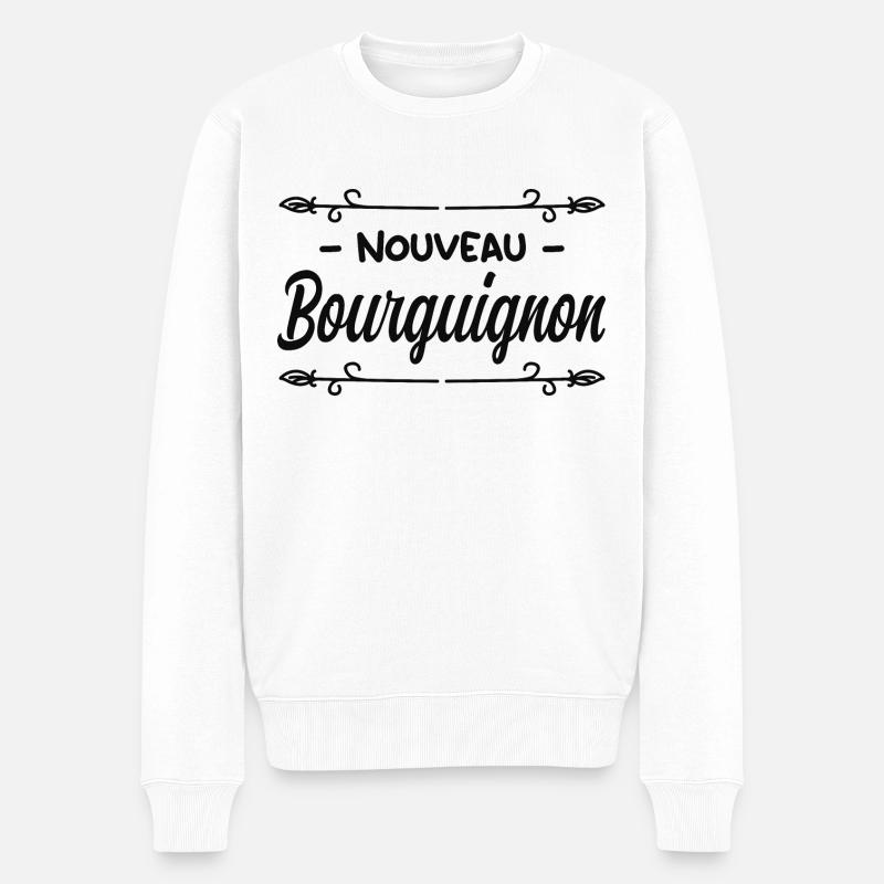 Nouveau Bourguignon - Idée cadeau bébé - Pull Premium bio Homme - blanc