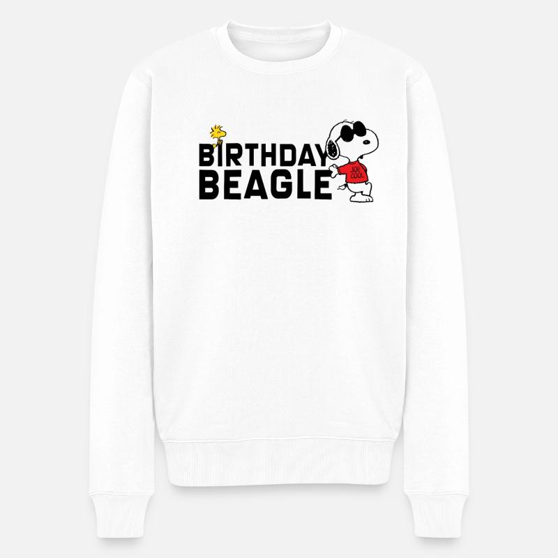 Design Anniversaire Peanuts Beagle Snoopy - Pull Premium bio Homme - blanc