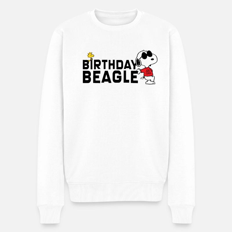 Peanuts Geburtstagsdesign Birthday Beagle Snoopy - Männer Premium Bio Pullover - Weiß