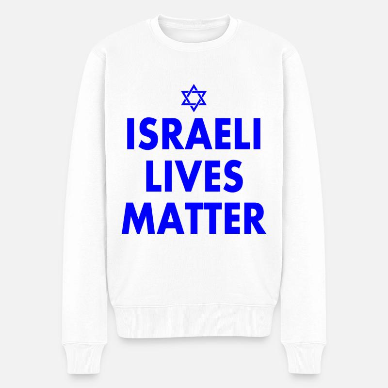 Israeli lives matter - Männer Premium Bio Pullover - Weiß