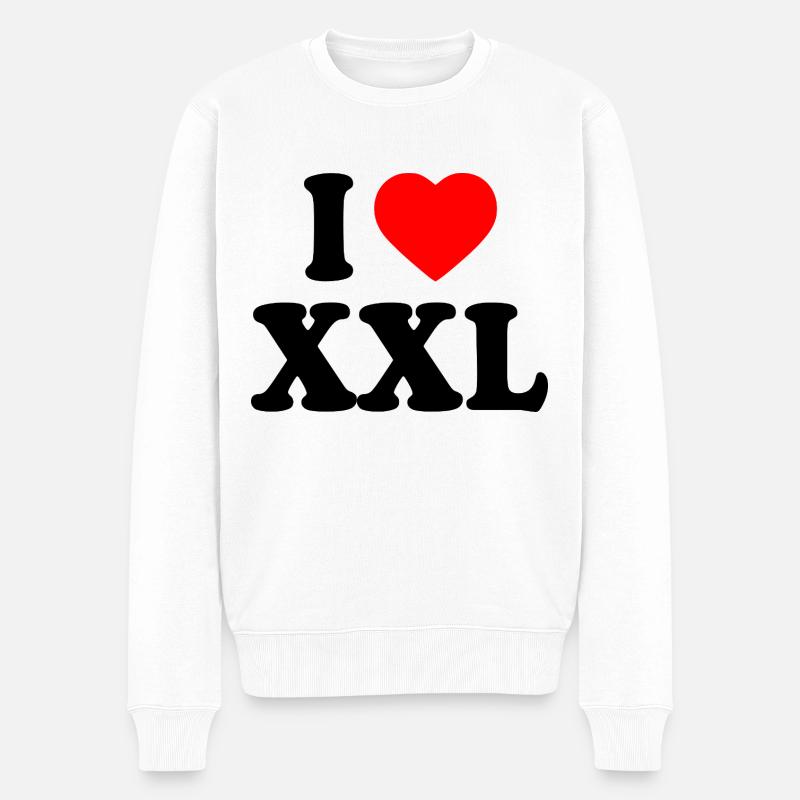 I love xxl - Männer Premium Bio Pullover - Weiß