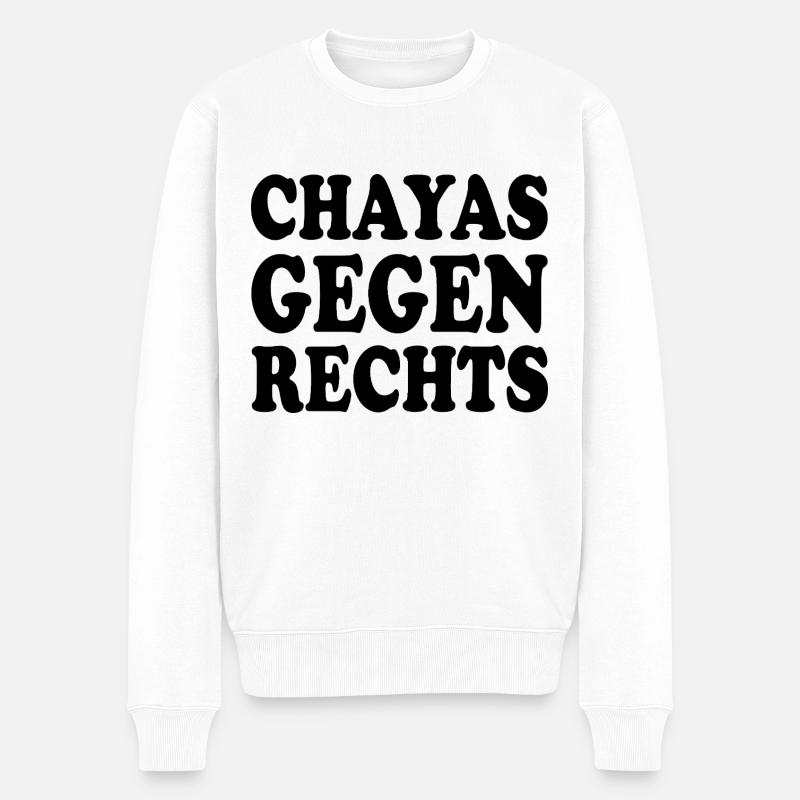 chayas gegen rechts - Männer Premium Bio Pullover - Weiß
