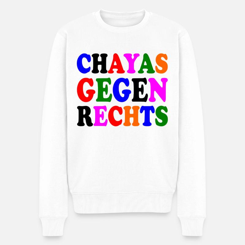 chayas gegen rechts - Männer Premium Bio Pullover - Weiß