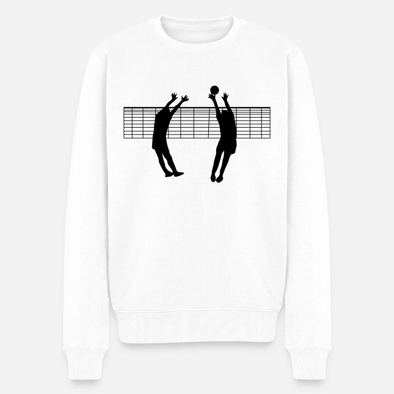 Volleyball - Männer Premium Bio Pullover - Weiß