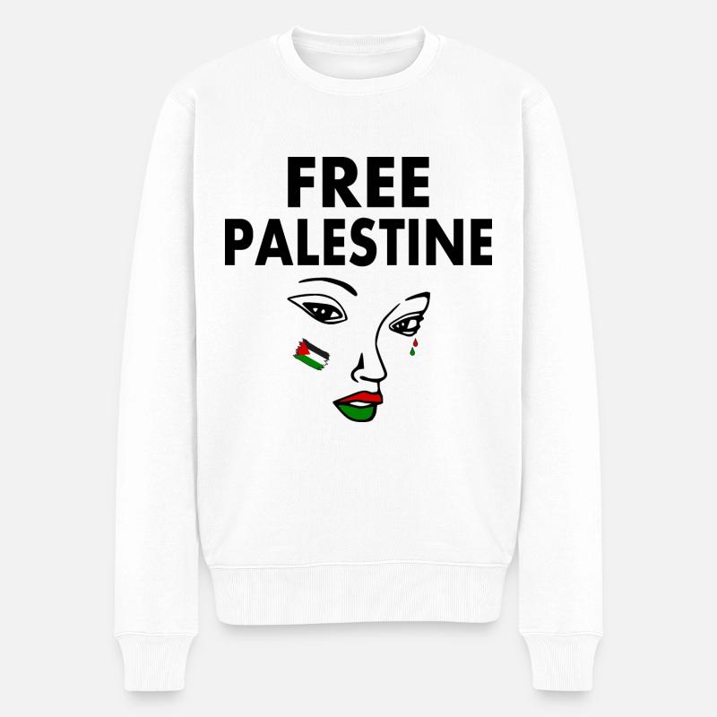 Free palestine - Ekologisk premiumtröja herr - vit