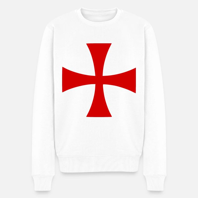 Jerusalem kreuz Jerusalemkreuz - Männer Premium Bio Pullover - Weiß