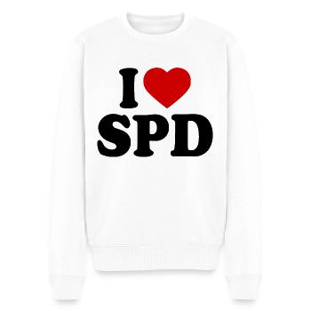 I love spd - Männer Premium Bio Pullover - Weiß - Vorne - Thijin (182cm)