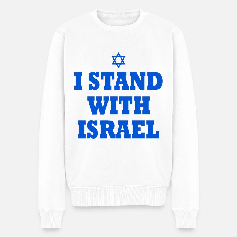 I Stand with israel - Pull Premium bio Homme - blanc