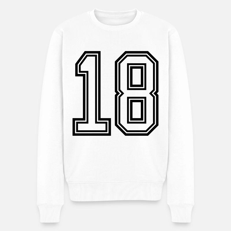 18 Zahl symbol - Männer Premium Bio Pullover - Weiß