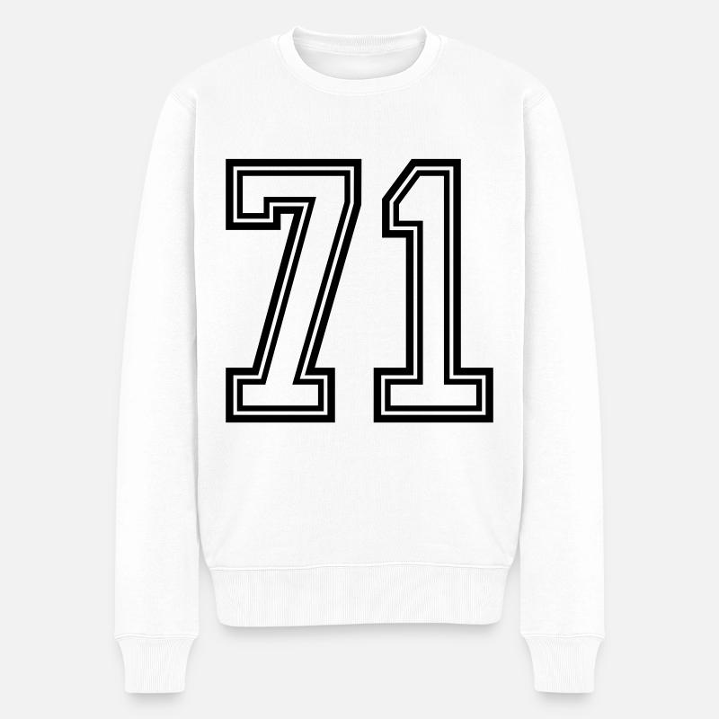 Symbole numérique 71 - Pull Premium bio Homme - blanc