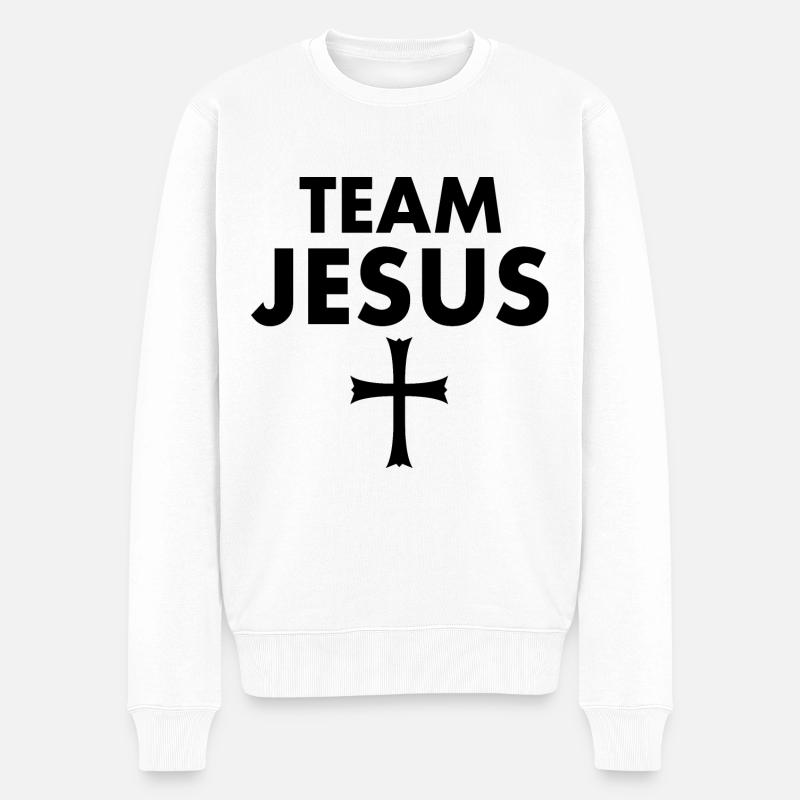 Team jesus - Männer Premium Bio Pullover - Weiß