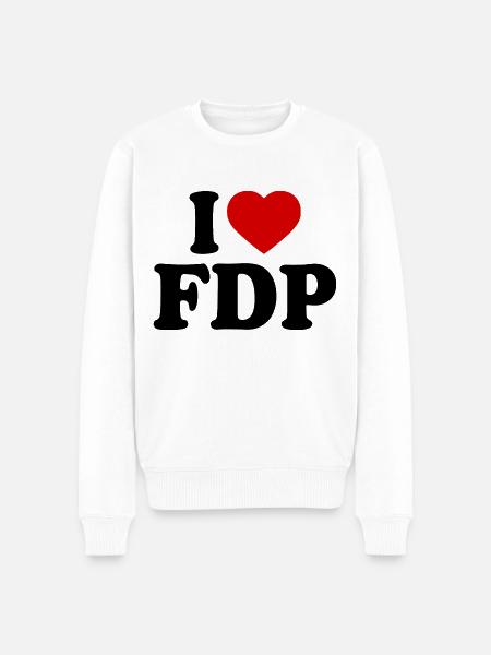 I love fdp - Männer Premium Bio Pullover - Weiß