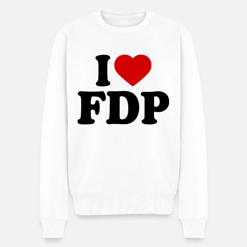 I love fdp - Männer Premium Bio Pullover - Weiß