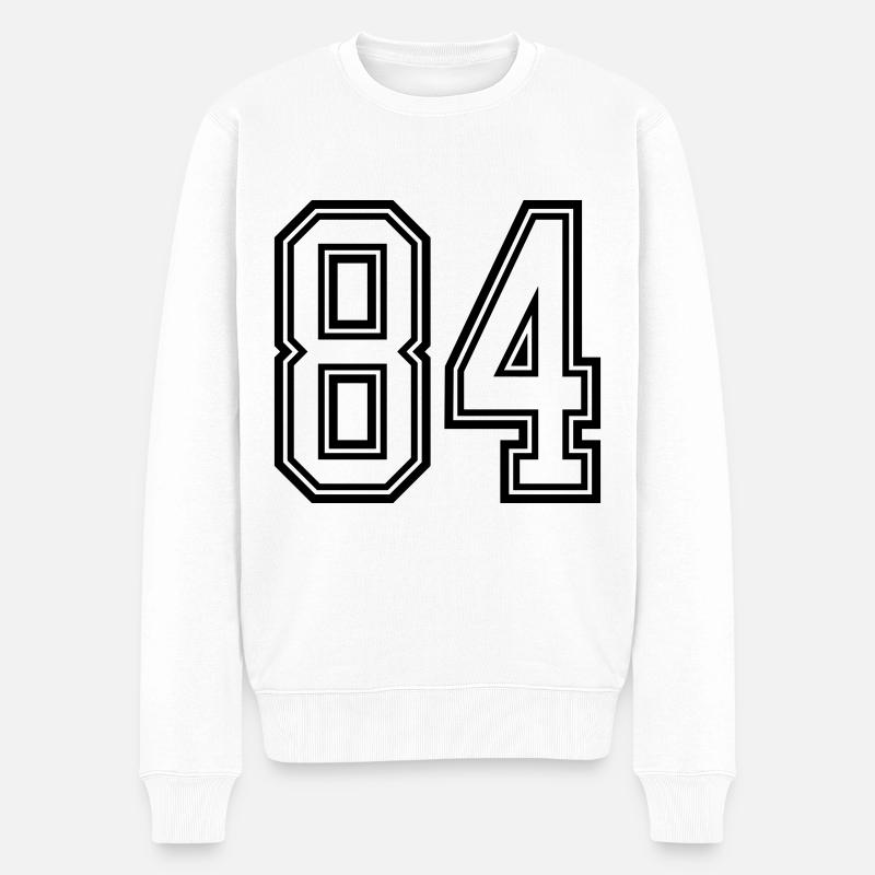 84 Zahl Symbol - Männer Premium Bio Pullover - Weiß