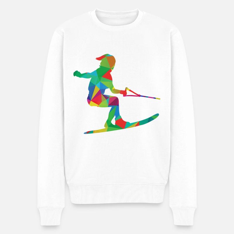 Wasserski & Wakeboard Mädchen - Männer Premium Bio Pullover - Weiß