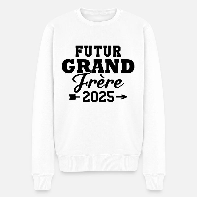 Futur Grand Frère 2025 - Pull Premium bio Homme - blanc