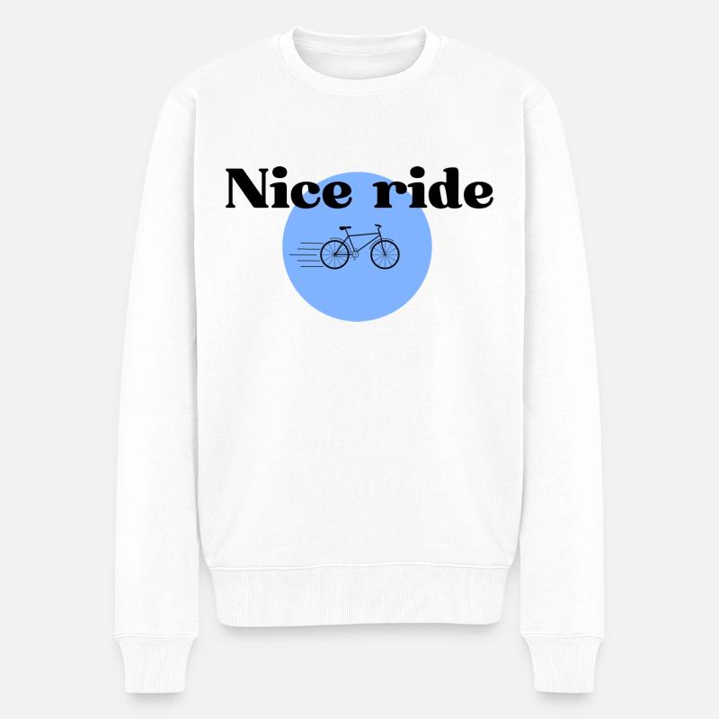 nice ride bike - Pull Premium bio Homme - blanc