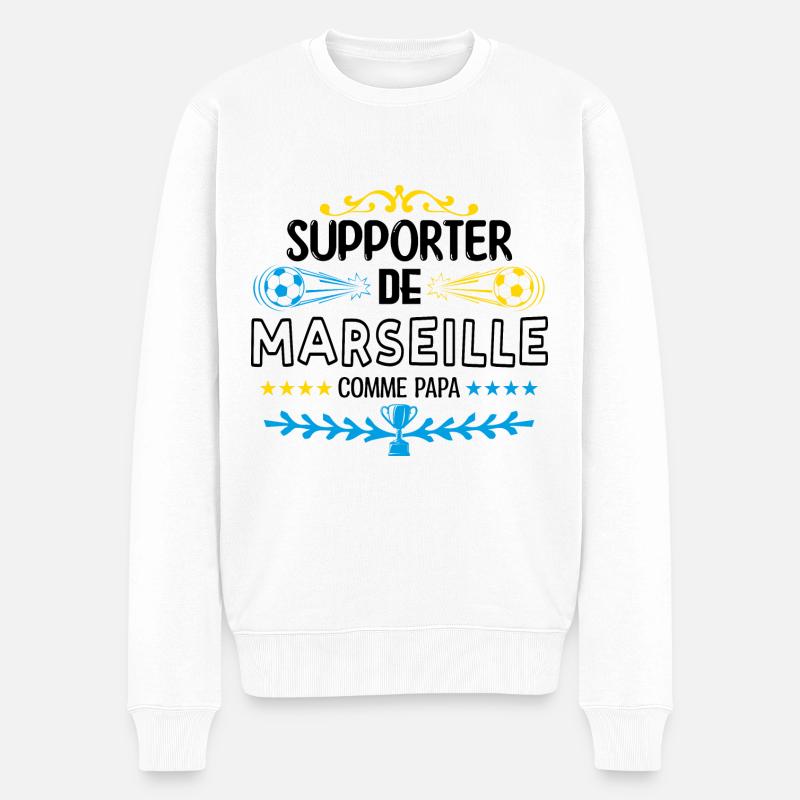supporteur de Marseille. OM - Pull Premium bio Homme - blanc