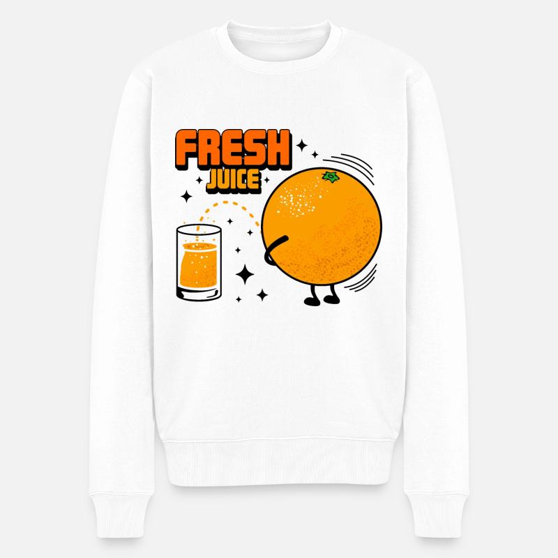 Streich et orange - Pull Premium bio Homme - blanc