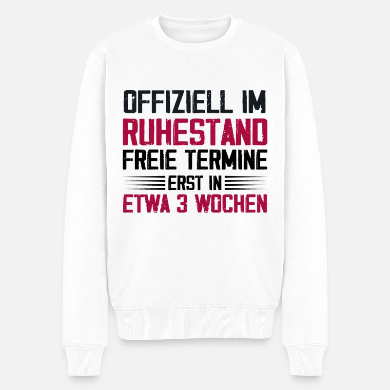 Offiziell Im Ruhestand - Männer Premium Bio Pullover - Weiß