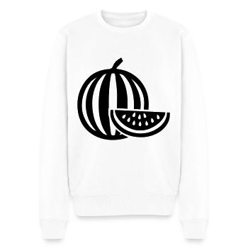 Melone Frucht - Männer Premium Bio Pullover - Weiß - Vorne - Thijin (182cm)