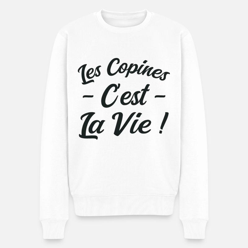 Les Copines c'est La Vie - Pull Premium bio Homme - blanc