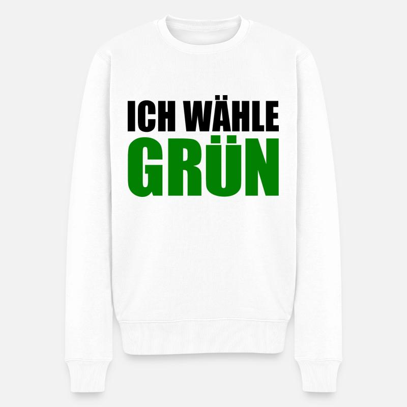 ich wähle grün - Männer Premium Bio Pullover - Weiß