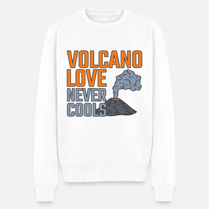 Volcanology Volcano Love Volcanologist - Männer Premium Bio Pullover - Weiß