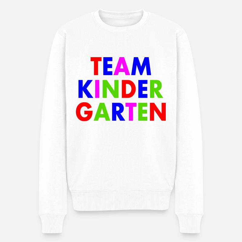 Team kindergarten - Männer Premium Bio Pullover - Weiß