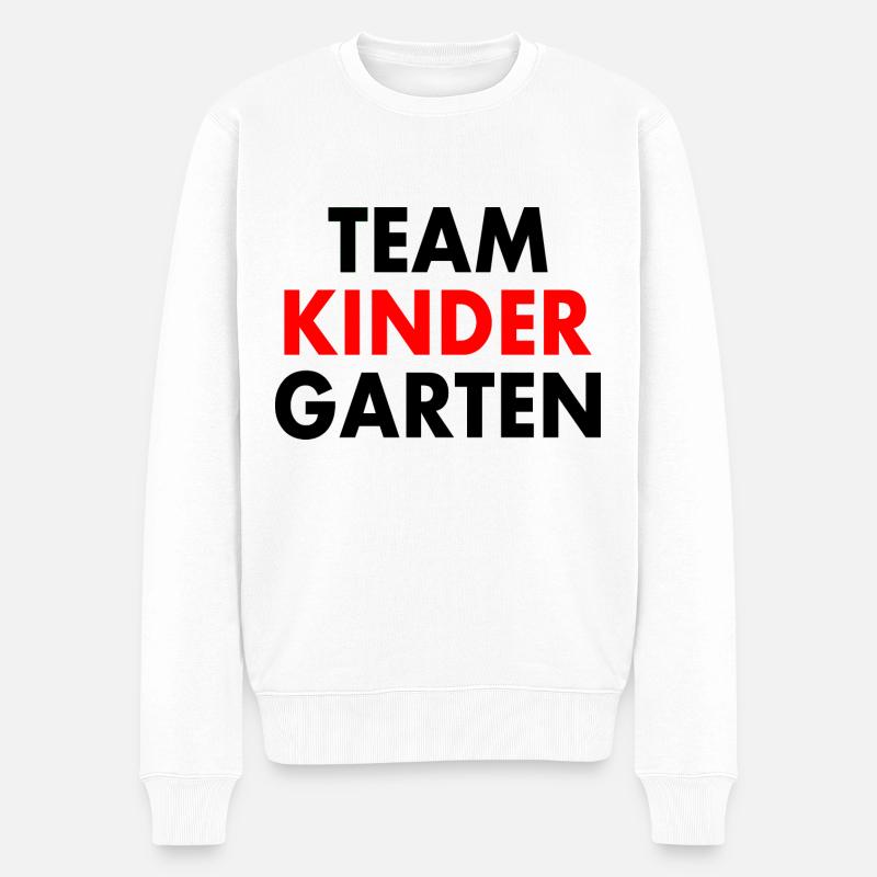 Team kindergarten - Männer Premium Bio Pullover - Weiß