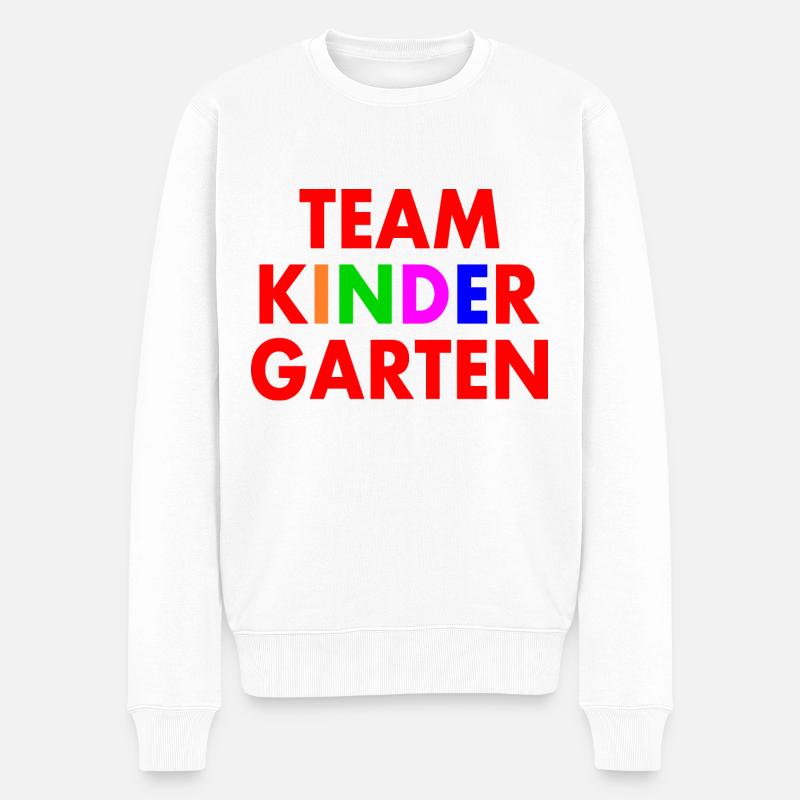 Team kindergarten - Männer Premium Bio Pullover - Weiß