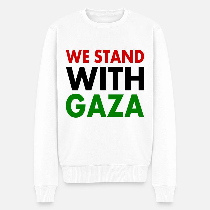 We stand with palestine - Pull Premium bio Homme - blanc