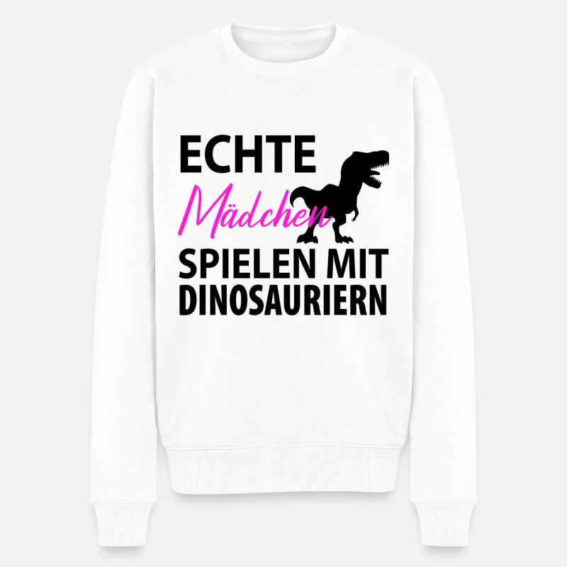 Paläontologie Dinosaurier - Männer Premium Bio Pullover - Weiß