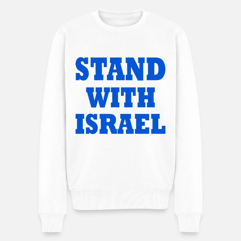 Stand with israel - Männer Premium Bio Pullover - Weiß