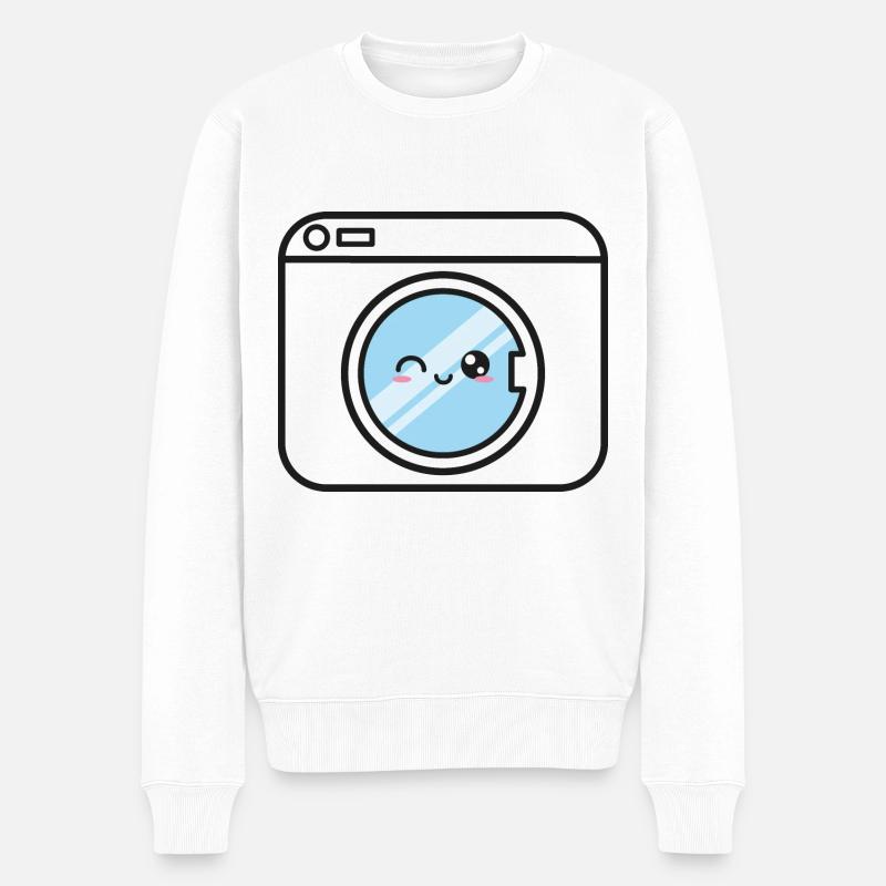 Machine à laver Kawaii Drôle doux - Pull Premium bio Homme - blanc