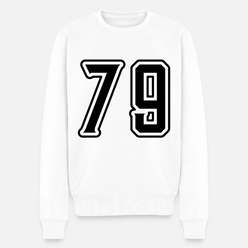 79 Zahl Symbol - Männer Premium Bio Pullover - Weiß