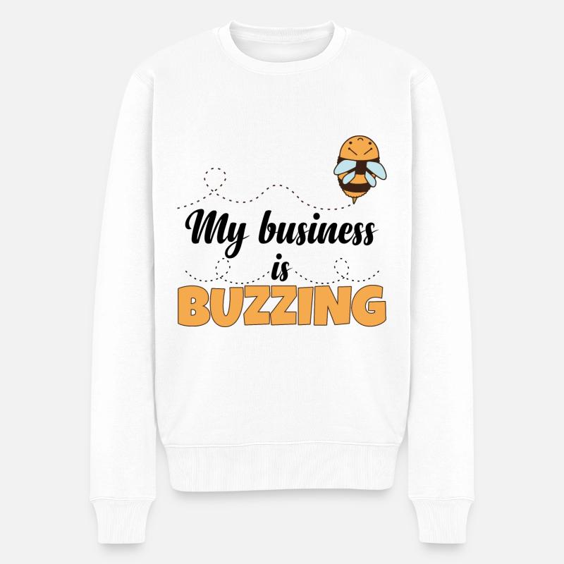 Mein Geschäft brummt - Männer Premium Bio Pullover - Weiß