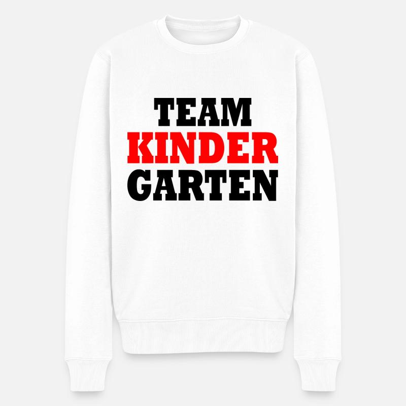 Team kindergarten - Männer Premium Bio Pullover - Weiß