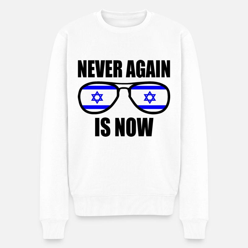 Never again is now - Männer Premium Bio Pullover - Weiß
