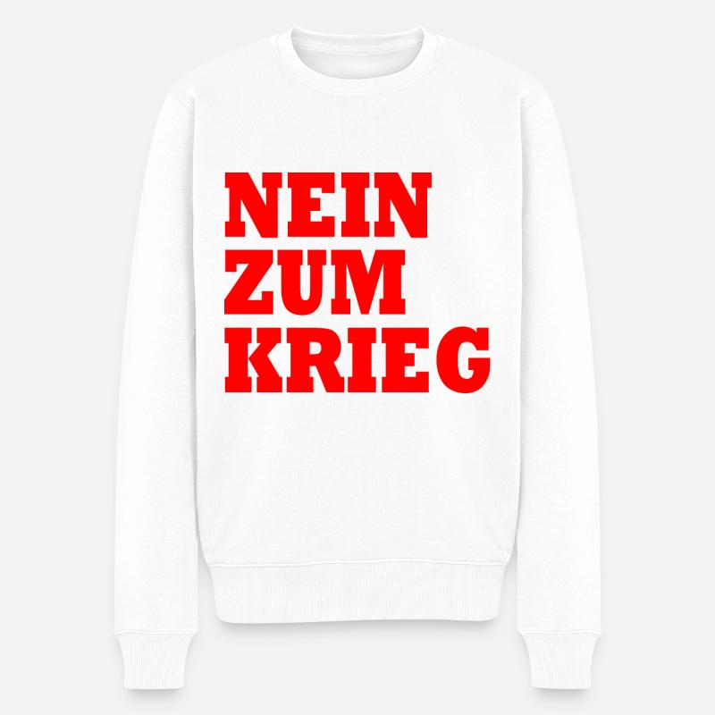Nein zum krieg - Männer Premium Bio Pullover - Weiß