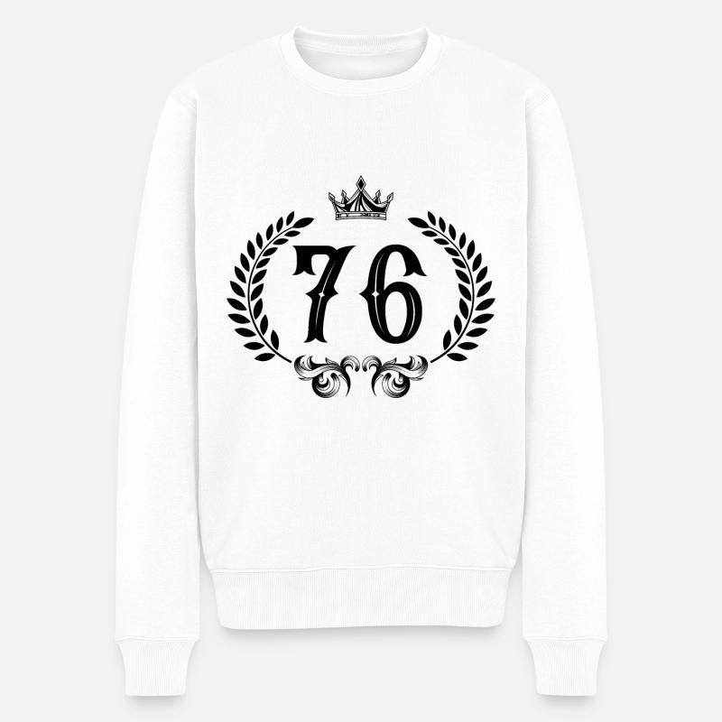76 Couronne numérique - Pull Premium bio Homme - blanc