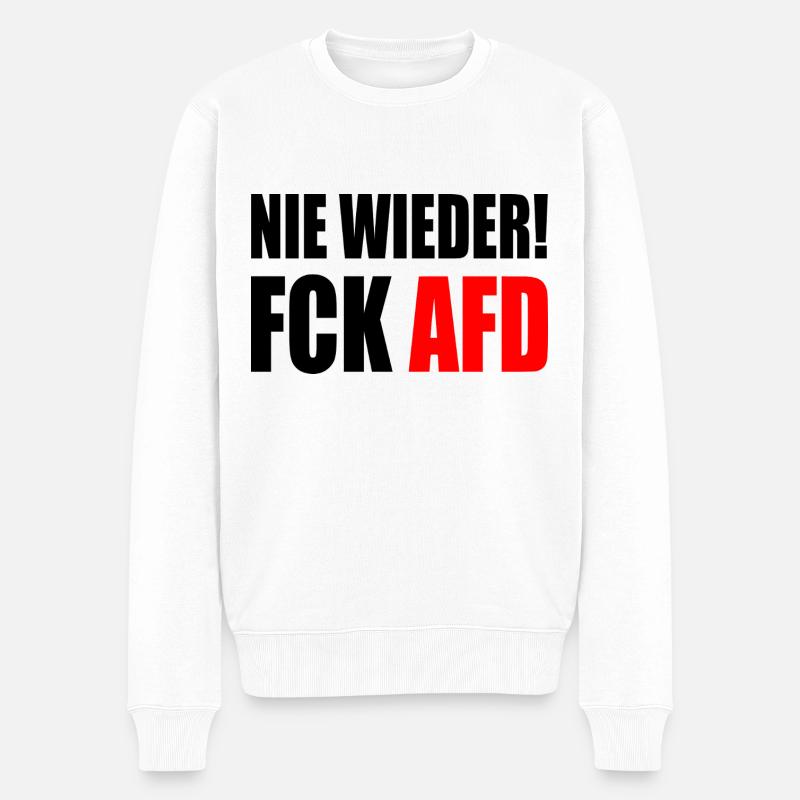 Fuck afd - Männer Premium Bio Pullover - Weiß