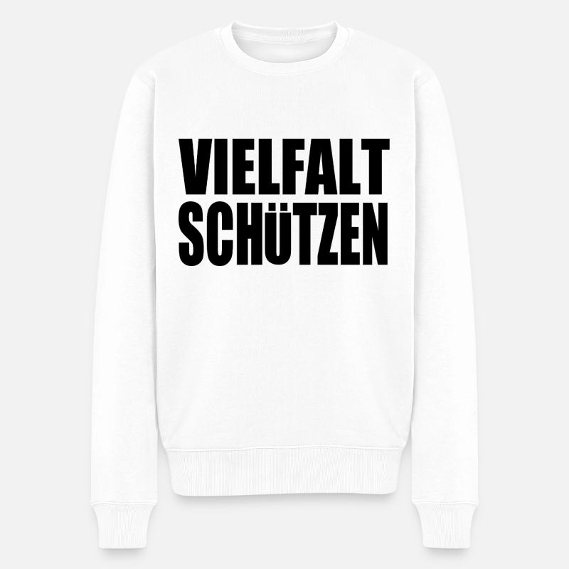 vielfalt schützen - Männer Premium Bio Pullover - Weiß
