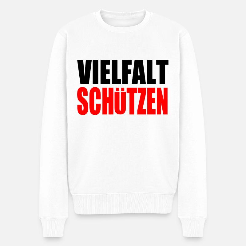 vielfalt schützen - Männer Premium Bio Pullover - Weiß
