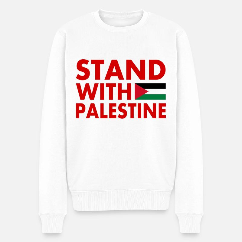 Stand with palestine - Pull Premium bio Homme - blanc