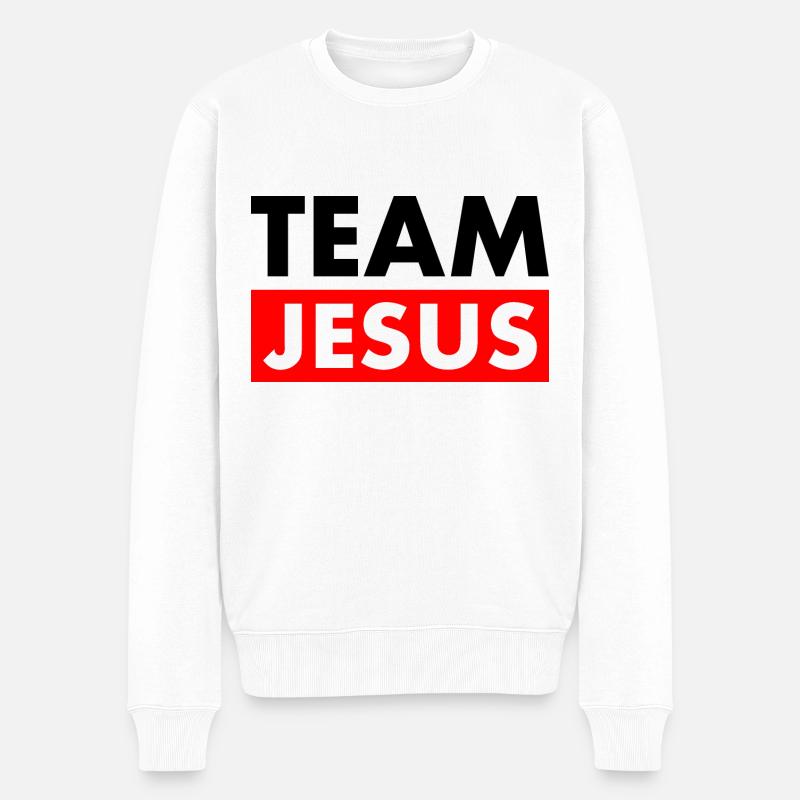 Team jesus - Männer Premium Bio Pullover - Weiß