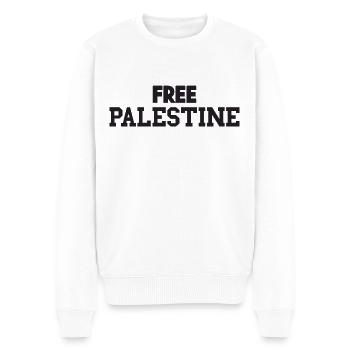 Free Palestine - Männer Premium Bio Pullover - Weiß - Vorne - Thijin (182cm)