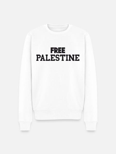 Free Palestine - Männer Premium Bio Pullover - Weiß
